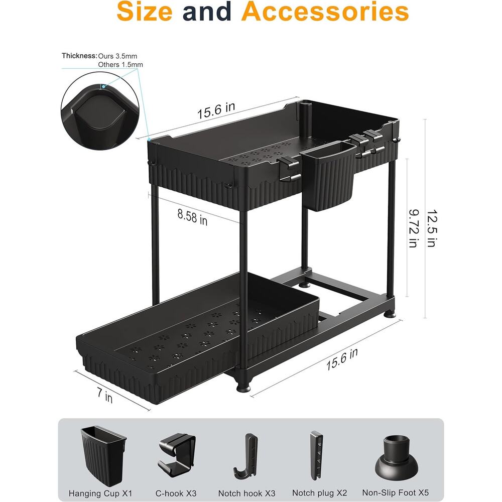 Sevenblue 2 Tier Under Sink Organizer